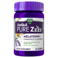 Vicks PURE Zzzs Vicks PURE Zzzs Melatonin Sleep Aid Gummies, 1mg, Dietary Supplement, 48 Ct, 48 Each