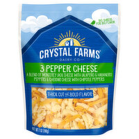 Crystal Farms Cheese, Thick Cut, 3 Pepper Cheese, 7 Ounce