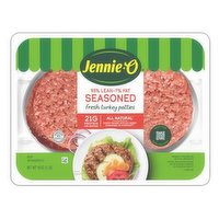 Jennie-O Seasoned Turkey Burger Patties with Onion and Garlic Seasoning, Lean, 16 Ounce
