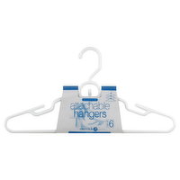 Merrick Hangers, Attachable, Plastic, White, 6 Each