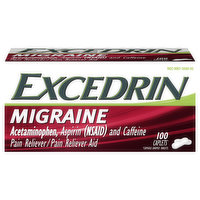 Excedrin Migraine, Caplets, 100 Each