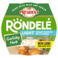 President Rondele Dip & Spread, Garlicky Herb, Creamy Whipped, 6.5 Ounce