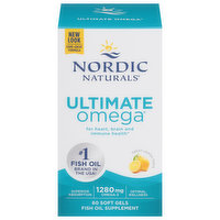 Nordic Naturals Ultimate Omega, 1280 mg, Soft Gels, Lemon, 60 Each