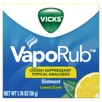 Vicks Vaporizing Decongestant Vicks VapoRub, Lemon Scent, Topical Chest Rub & Analgesic Over-the-Counter Medicine, 1.76 Oz, 1.76 Ounce