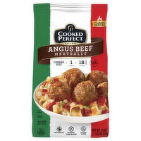 Cooked Perfect Meatballs, Angus Beef, Dinner Size