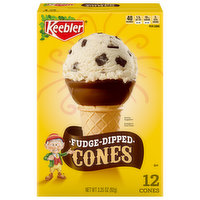 Keebler Cones, Fudge-Dipped, 12 Each