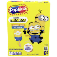 Popsicle Bars, Minions, Strawberry Banana/Blue Raspberry, 6 Each