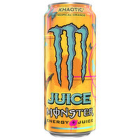 Juice Monster Energy Drink, Khaotic Tropical Orange, Energy + Juice, 16 Fluid ounce