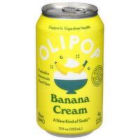 Olipop Soda, Banana Cream, 12 Fluid ounce
