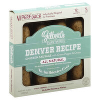 GILBERTS Sausage, Chicken, Denver Recipe, with Green Pepper & Onion, Perf Pack, 10 Ounce