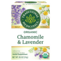 Traditional Medicinals Herbal Supplement, Organic, Chamomile with Lavender, Tea Bags, 16 Each