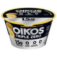 Oikos Triple Zero Yogurt, Nonfat, Banana Creme Flavored, 5.3 Ounce