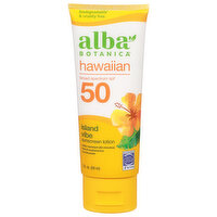 Alba Botanica Sunscreen Lotion, Hawaiian, Island Vibe, Broad Spectrum SPF 50, 3 Fluid ounce