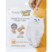 Fancy Feast Cat Treats, Natural, Hand-Selected, Chicken, Stay-Fresh Packs, 10 Each