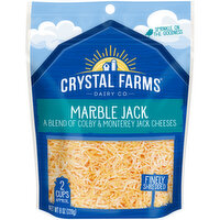 Crystal Farms Finely Shredded Cheese, Marble Jack, 8 Ounce