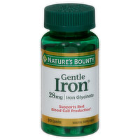 Nature's Bounty Iron, Gentle, 28 mg, Capsules, 90 Each