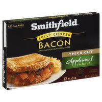 Smithfield Bacon, Fully Cooked, Applewood Smoked, Thick Cut, 12 Each