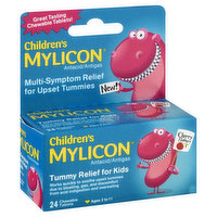 Children's Mylicon Tummy Relief, for Kids, Chewable Tablets, Cherry Flavor, 24 Each