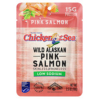 Chicken of the Sea Pink Salmon, Low Sodium, Wild Alaskan, Skinless and Boneless, 2.5 Ounce