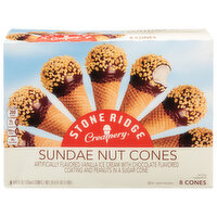 Stone Ridge Creamery Ice Cream, Sundae Nut Cones, 8 Each