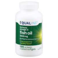 Equaline Fish Oil, 1000 mg, No Burp, Omega-3, Softgels, 120 Each