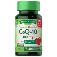 Nature's Truth CoQ-10, Enhanced Absorption, 100 mg, Quick Release Softgels, 50 Each