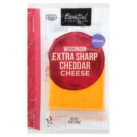 Essential Everyday Cheese, Wisconsin, Extra Sharp Cheddar , Sliced, 10 Each