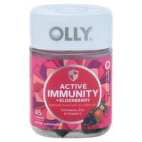 Olly Active Immunity + Elderberry, Gummies, Berry Brave, 45 Each