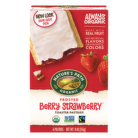 Nature's Path Organic Toaster Pastries, Berry Strawberry, Frosted, 6 Each