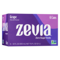 Zevia Soda, Zero Calorie, Grape, 12 Fluid ounce