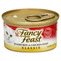 Fancy Feast Cat Food, Gourmet, Classic, Tender Beef & Chicken Feast, 3 Ounce