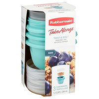 Rubbermaid Containers, Trays & Lids, Twist & Seal, 3 Each