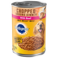 Pedigree Food for Dogs, Chopped Ground Dinner, with Beef, 22 Ounce