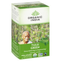 Organic India Herbal Supplement, Tulsi Green, Infusion Bags, 18 Each