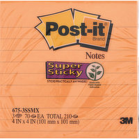 Post-It Notes, Super Sticky, 210 Each