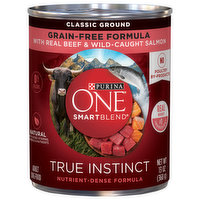 Purina One SmartBlend Dog Food, Adult, True Instinct, with Real Beef & Salmon, 13 Ounce