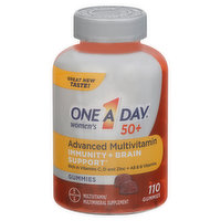 One A Day Advanced Multivitamin, Immunity + Brain Support, Women's 50+, Gummies, 110 Each