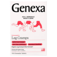 Genexa Leg Cramps, Homeopathic, Grape, Chewable Tablets,, 100 Each