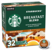 Starbucks K-Cup Coffee Pods, Breakfast Blend, Medium Roast, 32 Each