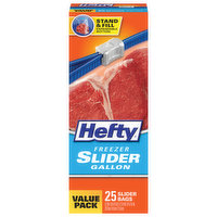 Hefty Slider Bags, Freezer, Gallon, Value Pack, 25 Each