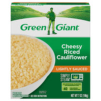 Green Giant Simply Steam Riced Cauliflower, Cheesy, Lightly Sauced, 7 Ounce