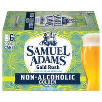 Samuel Adams Malt Beverage, Gold Rush, Non-Alcoholic, 6 Each