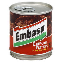 Embasa Peppers, Chipotle, in Adobo Sauce, 7 Ounce