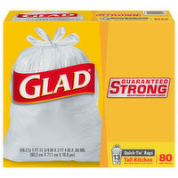 Glad Tall Kitchen Bags, Quick-Tie, 13 Gallon, 80 Each