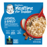 Gerber Mealtime for Toddler Cereal, Oatmeal & Barley, Apple Cinnamon, Toddler (12+ Months), 4.5 Ounce