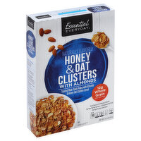 Essential Everyday Cereal, Honey & Oats Clusters, with Almonds, 14.5 Ounce