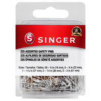 Singer Safety Pins, Assorted, 225 Each