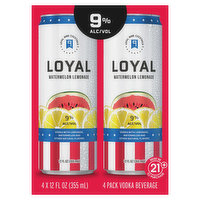 Loyal Vodka, Watermelon Lemonade, 4 Pack, 4 Each