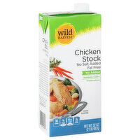 Wild Harvest Chicken Stock, Fat Free, No Salt Added, 32 Ounce