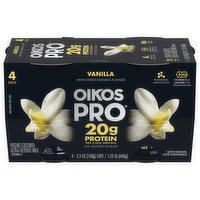 Oikos Pro Yogurt, Cultured, Ultra-Filtered Milk, Vanilla, 4 Pack, 4 Each